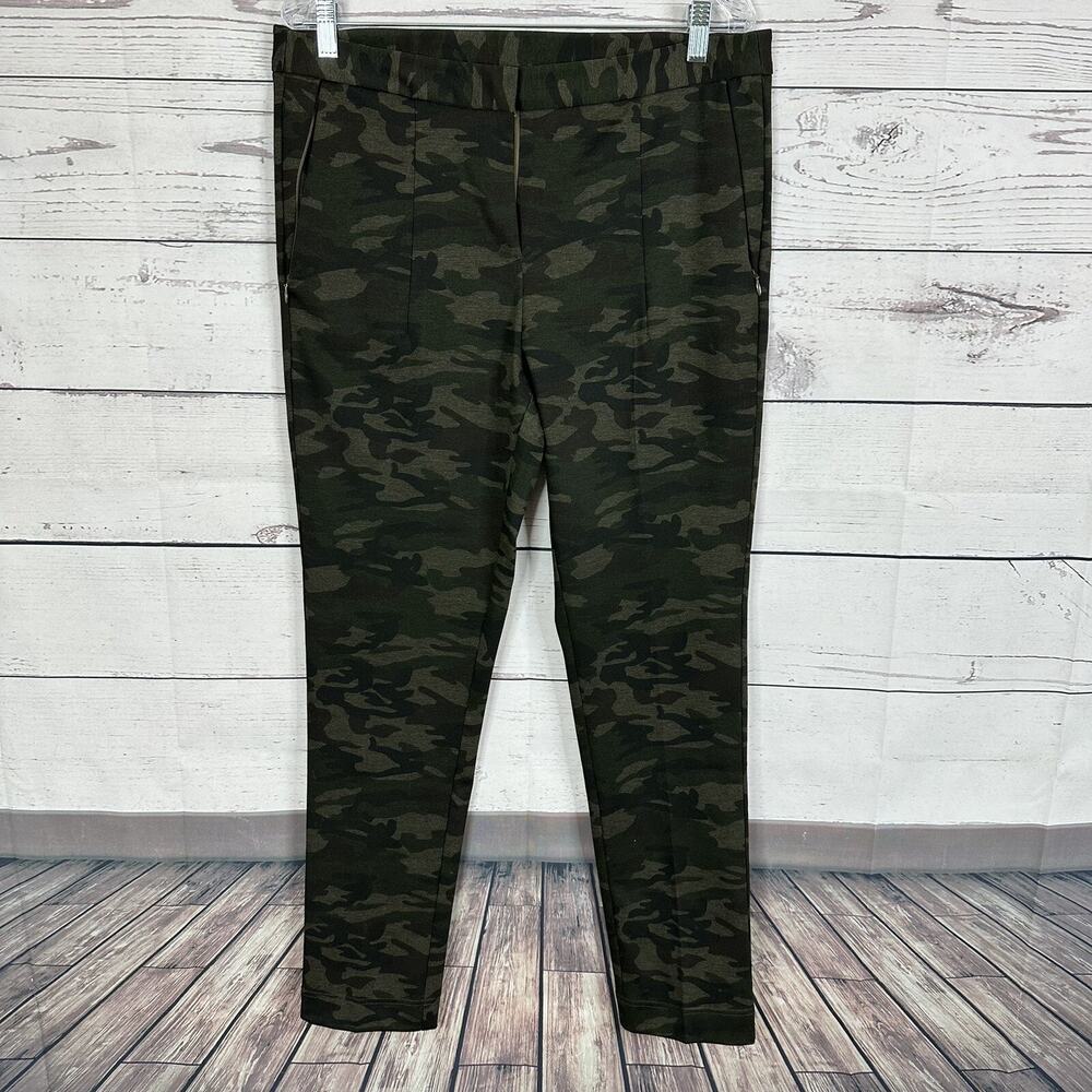 Soft Surroundings Pants Womens 12 Straight Camo Stretch Ponte Pockets‎ Comfort